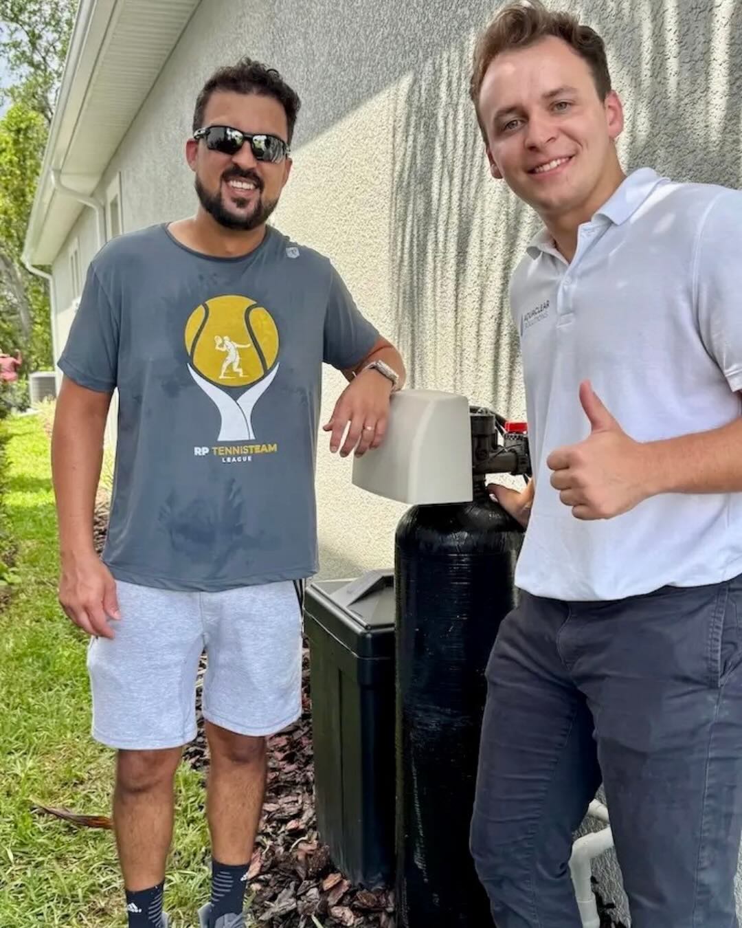 Satisfied customer after Water Softener System installation in Apopka, FL — AquaClear Solutions FL