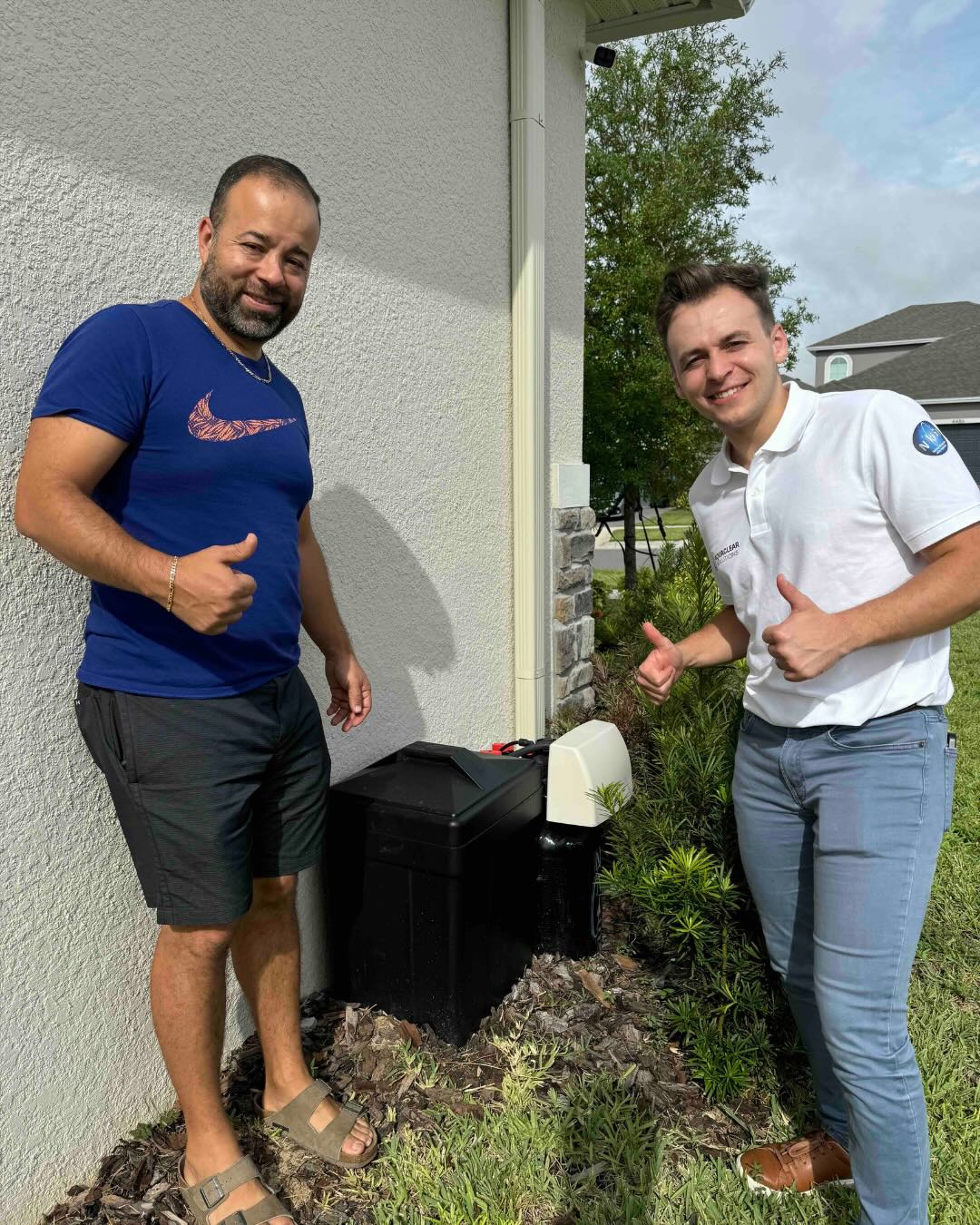 Happy client with Water Softener System installed by AquaClear Solutions FL in Apopka, FL